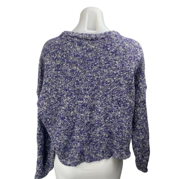 Something Navy Women's Blue 100% Merino Wool Long Sleeve Sweater Top Size M - Picture 2 of 4